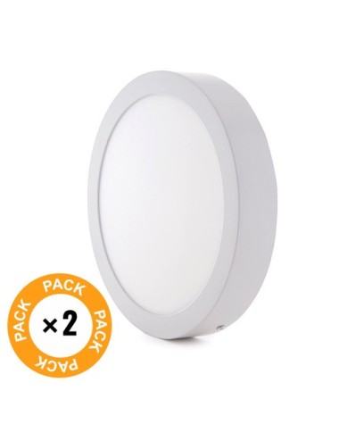 Pack 2 Plafones Superficie Led 18W 1190Lm 3000ºK Circular de 210mmx27 con Envío Gratis.