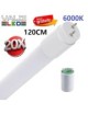 Pack de 20 Tubos Led T8 120cm 18W de Cristal 6000k con Conexión un Lateral y Envío Gratis.