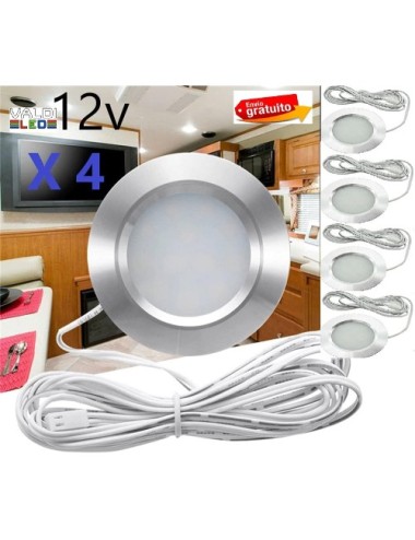 Pack 4 Placas Led a 12v 3w 4000k empotrar Con Envío Gratis, para Caravana, Camper, Autocaravana o instalaciones a 12v